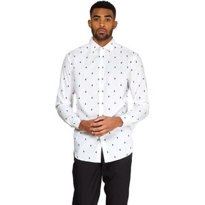 OppoSuits - SHIRT LS Christmas Trees - Overhemd - Wit - Kerstshirt