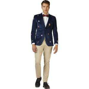 OppoSuits - Deluxe Blazer - Diepblauw - Velvet - Slim Fit