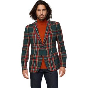 OppoSuits Deluxe Christmas - Tartan  - Heren Blazer - Kerst - Pine Green - Maat EU 50