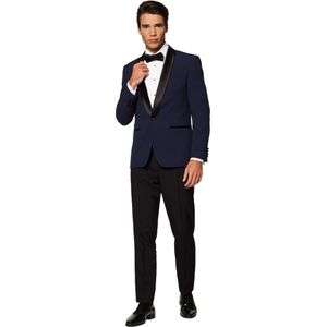 OppoSuits Midnight Blue - Heren Tuxedo Smoking met Vlinderdas - Chique - Blauw - Maat EU 48