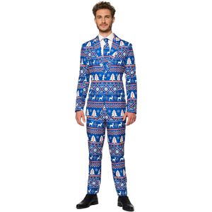 Suitmeister - Christmas Blue Nordic - Verkleedpak - Blauw - Polyester