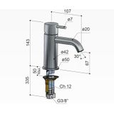 Hotbath Cobber CB003C Wastafelkraan Geborsteld Messing PVD - Messing - Kranen - Wastafelkranen - Opbouw Wastafelkranen - 8719874200295