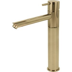 Wastafelmengkraan Hotbath Cobber 1-hendel Recht 28.6 cm Gepolijst Messing PVD