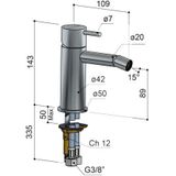 Bidetmengkraan Hotbath Cobber Geborsteld Koper PVD (excl. Waste)