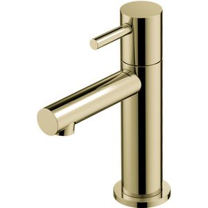 Fonteinkraan hotbath dude 1-hendel recht 14.8 cm rond gepolijst messing pvd