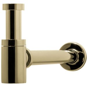 Hotbath P034 Fonteinsifon Rond - Gepolijst Messing PVD - 8719874202190 - Wastafels - Sifons