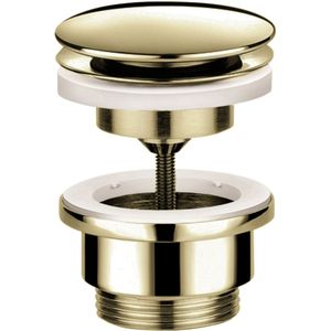 Clickwaste Hotbath Cobber Afvoerplug met Schroef Rond Gepolijst Messing PVD