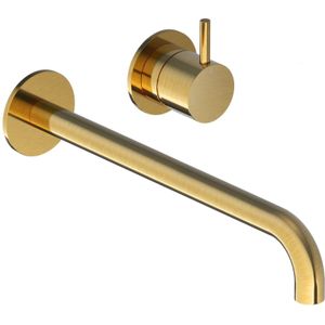 Hotbath Cobber afbouwdeel inbouw wastafelmengkraan en 25 cm uitloop geborsteld messing (goud) PVD CB005EXT25BBP