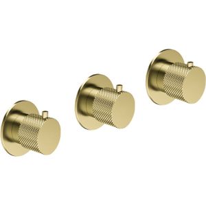 Thermostatische douchekraan hotbath cobberxinbouw met 2 stopkranen geborsteld messing pvd