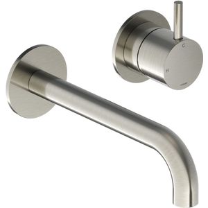 Hotbath Cobber Wastafelmengkraan - 18 cm Uitloop - Geborsteld Nikkel