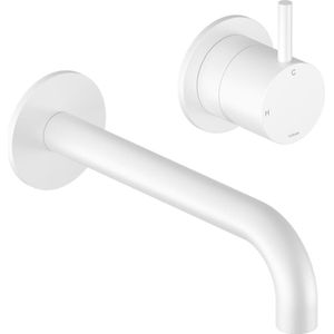 Hotbath Cobber afbouwdeel inbouw wastafelmengkraan met 18 cm uitloop mat wit CB005EXT18WH