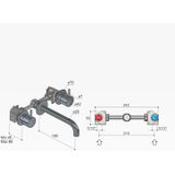 Hotbath Cobber CB005TEXT Afbouwdeel 3-gats - Uitloop 18cm - Verouderd Ijzer - Messing - Kranen - Wastafelkranen - Inbouw Wastafelkranen