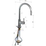 Keukenmengkraan hotbath fellow draaibaar/uittrekbare uitloop 38.5 cm geborsteld nikkel