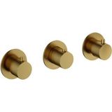 Hotbath - Cobber - Douchethermostaat - Geborsteld Messing - Inbouw Met 2 Stopkranen