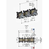 Hotbath - Cobber - Douchethermostaat - Geborsteld Messing - Inbouw Met 2 Stopkranen