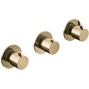 Hotbath Cobber CB7067EXT Afbouwdeel Voor Inbouwthermostaat Met 2 Stopkranen - Gepolijst Messing PVD - Kranen - Badkranen - Inbouw Badkranen