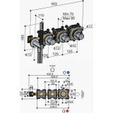 Hotbath Cobber CB7071EXT afbouwdeel voor inbouwthermostaat met 2 stopkranen chroom