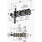 Hotbath Cobber CB7071EXT afbouwdeel inbouw thermostaat met handdouche verouderd messing