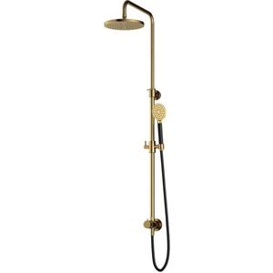 Hotbath Cobber Opbouw Regendoucheset Met Omstel, Hoofddouche 20cm En Ronde Handdouche Gepolijst Messing PVD