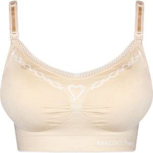 Fancy Mama - Nursing Bra - Latte/White - Beugelloos - Zachte Stof
