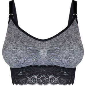 MAGIC Bodyfashion Mama Nursing Bra Lace Zwart Grijs Dames - Maat XXL