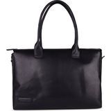 Plevier Rock Copal Schoudertas Leer 44 cm Laptop compartiment  zwart