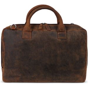 Plevier Retro Adler Koffer Leer 42 cm Laptop compartiment  bruin
