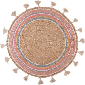 KidsDepot - Smile Jute Vloerkleed Ø120 cm - Vloerkleden