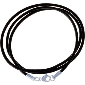LGT Jewels Leren Koord Ketting Zwart 3mm-70cm 70cm