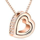 Cilla Jewels - Hartje - Rosegoudkleurig - Edelstaal - Inclusief Ketting