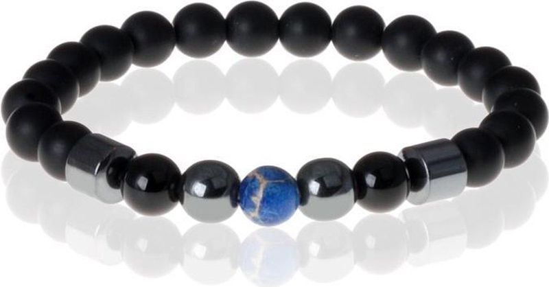 Heren kralen armband Lucky Stone Blue