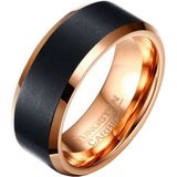 Wolfraam - Mendes Collectie - Heren Ring - Roségoudkleurig - Zwart - 8mm