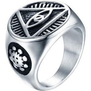 Edelstaal zegelring voor mannen Eye Of Providence-19mm