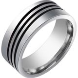 Stalen mannen ring Triple Diagonal Stripe-19mm