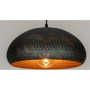 Zwart - Hanglamp - Metaal - Gouden Binnenkant