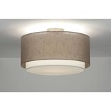 Moderne - Plafondlamp - Taupe/Wit - Stoffen Kap - Luxe Design