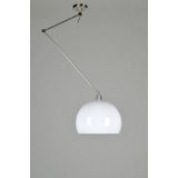 Verstelbare hanglamp met knikarm en retro witte bol