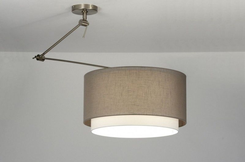 Lumidora Hanglamp 30146 BERLIN E27 Bruin Taupe Textiel ⌀ 47
