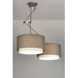 Extra Lange - Pendellamp - Taupe/Wit - Stof - Verstelbaar