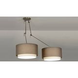 Extra Lange - Pendellamp - Taupe/Wit - Stof - Verstelbaar