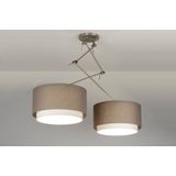 Extra Lange - Pendellamp - Taupe/Wit - Stof - Verstelbaar