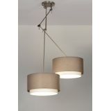 Extra Lange - Pendellamp - Taupe/Wit - Stof - Verstelbaar