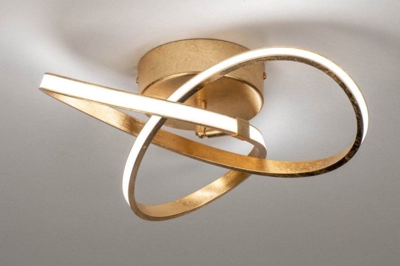 Gouden - Led Plafondlamp - Dimbaar - Hoge Lichtopbrengst