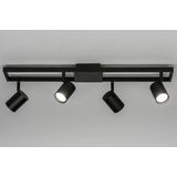 Zwart - Plafondspot - Vier Richtbare GU10 Spots - Functioneel