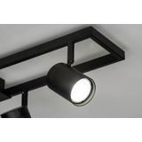 Zwart - Plafondspot - Vier Richtbare GU10 Spots - Functioneel