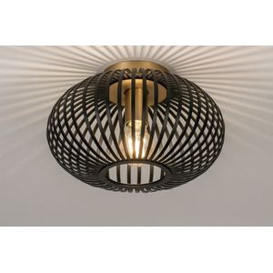 Lumidora Plafondlamp 73839 - Plafonniere - FELIX - E27 - Zwart - Goud - Messing (kleur) - Metaal - ⌀ 30 cm