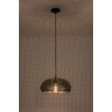 Zwart - Ronde Hanglamp - Metaal - Handgemaakt - Uniek Ontwerp