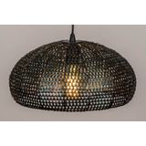 Zwart - Ronde Hanglamp - Metaal - Handgemaakt - Uniek Ontwerp