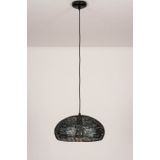 Zwart - Ronde Hanglamp - Metaal - Handgemaakt - Uniek Ontwerp