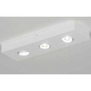Super - Platte 3-Lichts Plafondspot - Wit - Dimbare LED Verlichting